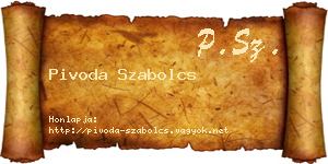 Pivoda Szabolcs névjegykártya